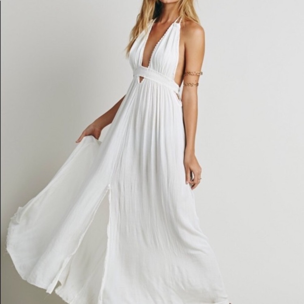 Free People Look into the Sun Maxi Dress, white, S